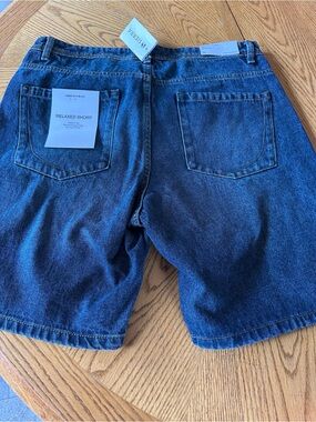 NWT 34 Relaxed Denim Shorts - Dark Blue
